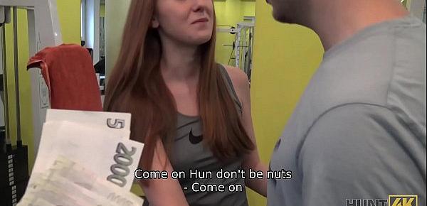  HUNT4K. Muscled bf watches how well-shaped teen girl cheats